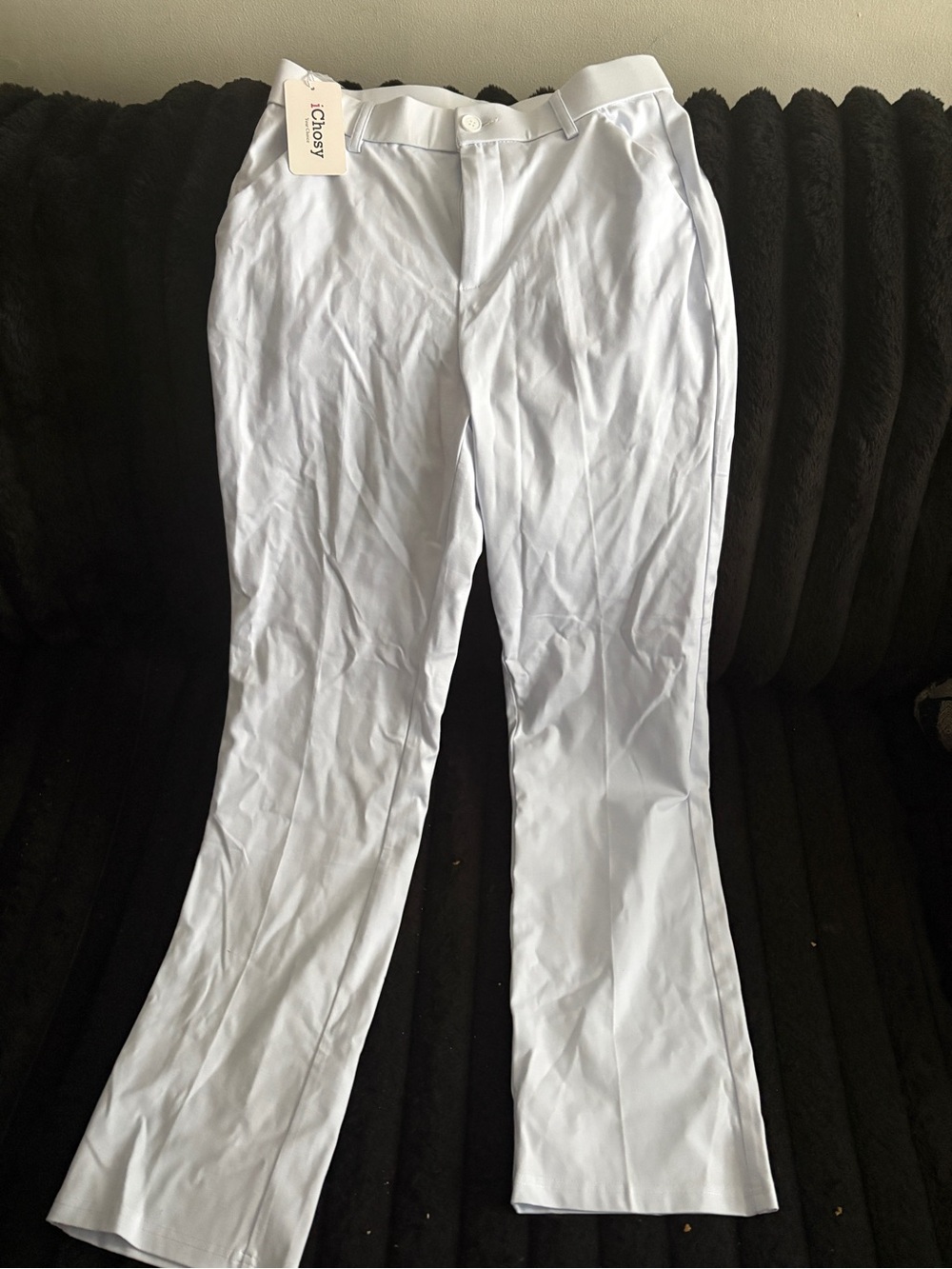 Women's White Classic Straight-Leg Pants
